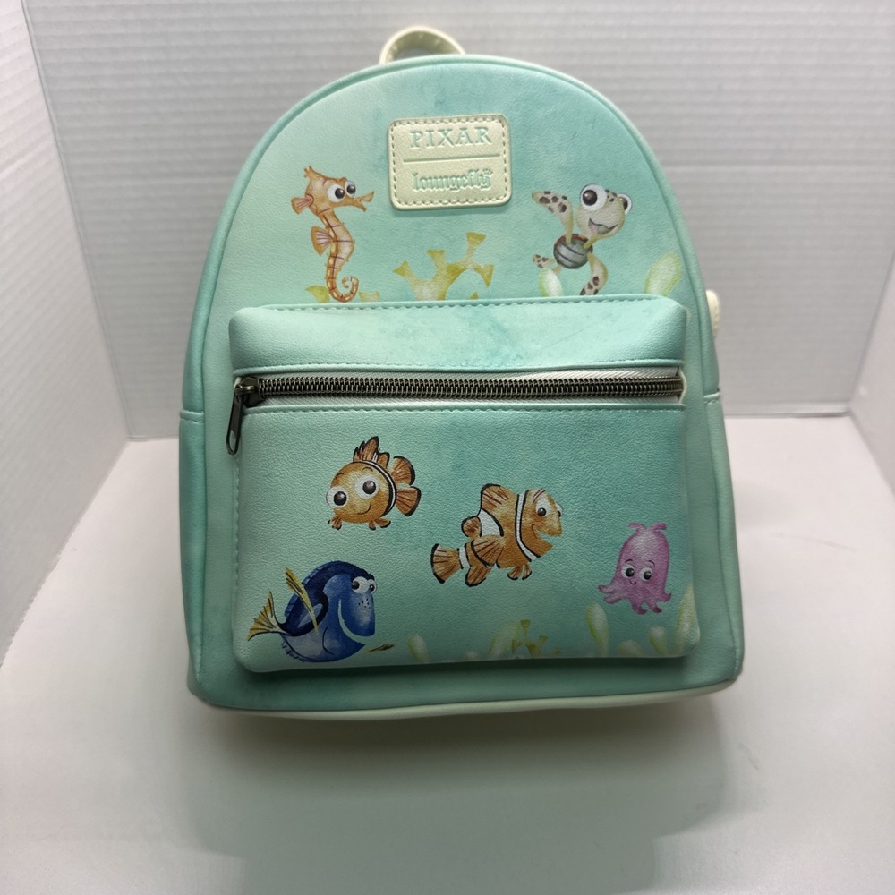 New! Loungefly Disney Finding Nemo Watercolor Characters Mini Backpack